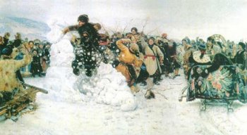 Василий Суриков «Взятие снежного городка». 