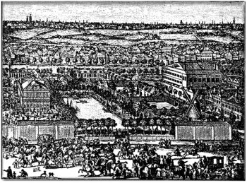 Немецкая слобода в конце XVII в. Гравюра А.Шхонебека и его учеников. 1705 г.