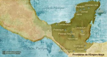 Империя майя на старинной испанской карте. 