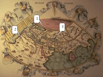 Карта Мира Птолемея изображает эпоху когда: 1) на Русской равнине высились горы (ледник); 2) через Сахару текла река; 3) Каспийское море было внутренним океаном.