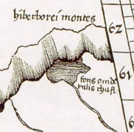Кстати о Птолемее: Гиперборейские горы у него изображены в виде типичного ледникового фронта с приподошвенным водоёмом