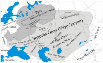 Карта Золотой Орды с улусом Ногая.