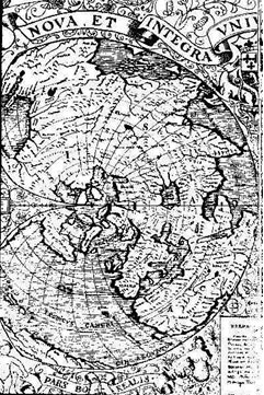 Левая часть карты Финея изображает район Северного полюса – за необычную проекцию эта карта называется «сердцевидной». 