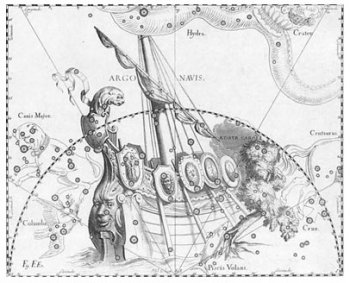 Созвездие «Корабль «Арго» из атласа Яна Гевелия