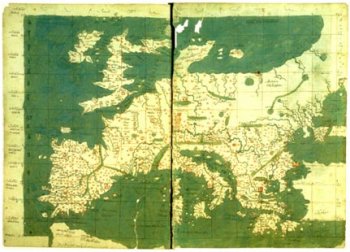 Типичная карта домеркаторовой эпохи – плоскостное изображение без учёта кривизны земной поверхности. 