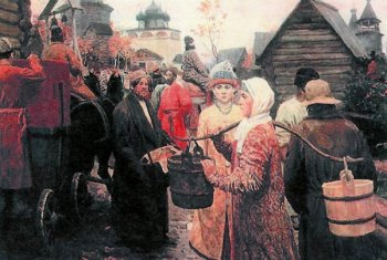 Городская улица XVII века. С картины Ю. Кугача.