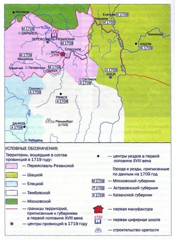 Рязанские земли в составе Российского государства в первой половине XVIII века.