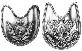 Шейные медальоны офицеров Рязанского пехотного полка, 1731-1762 годы. Реконструкция М. Шелковенко.