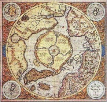 Карта Герарда Меркатора изображает в районе Северного полюса целый континент. 