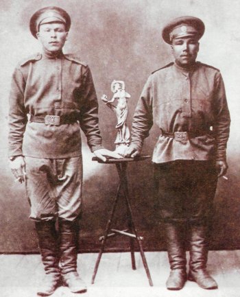 Рязанские новобранцы перед отправкой на фронт русско-японской войны. Фотография около 1904 года.