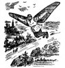 Летающий рязанец. Рисунок из газеты "Рабочий клич", 1925 г.