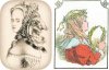 Двуликие картинки (в женских прическах спрятаны образы старух). XIX век. США, Франция.