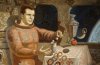 3. Юрий Гагарин за завтраком. Фрагмент картины Завтрак Гагарина.