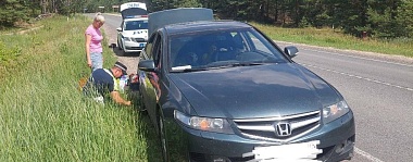 Рязанская полиция помогла заменить колесу матери с детьми на дороге