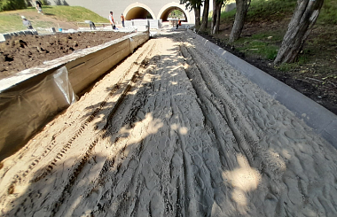 На рязанском Лыбедском бульваре продолжаются работы по благоустройству