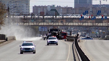В Московском районе Рязани провели дезинфекцию военной техникой - 62ИНФО В Московском районе Рязани провели дезинфекцию военной техникой
