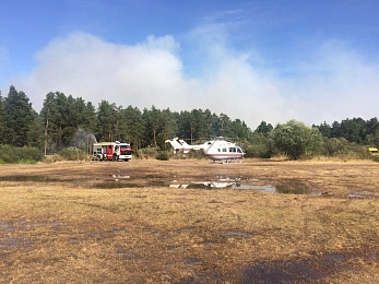Фоторепортаж: лагерь пожарных в зоне ЧС — Деулино Рязанского района