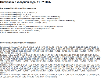 Массовое отключение: десятки домов Рязани останутся без холодной воды 11 февраля