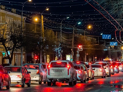 В Рязани установились девятибалльные пробки