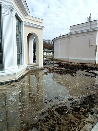 В Рязани подтопило строящуюся территорию Торгового городка