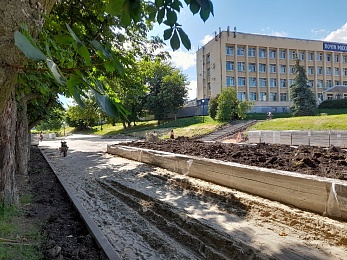 На рязанском Лыбедском бульваре продолжаются работы по благоустройству