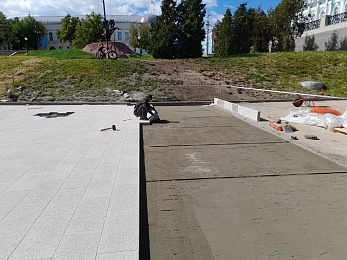 На рязанском Лыбедском бульваре продолжаются работы по благоустройству