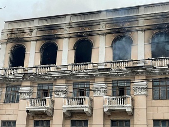 Пожар в здании училища связи в Рязани. Фоторепортаж