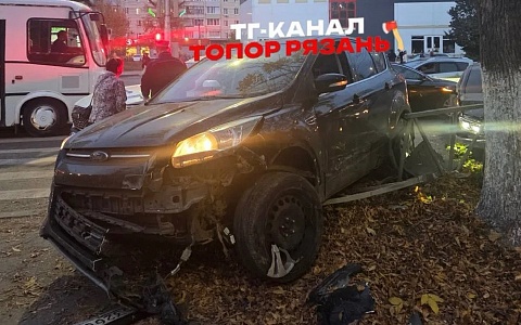 В Канищеве машину выбросило на газон после ДТП