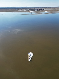 Рязанцы проплыли по Оке на огромной глыбе льда