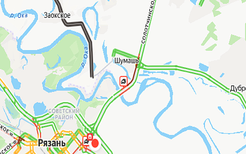 ДТП у Солотчинского моста собрало пробку на пути в Рязань