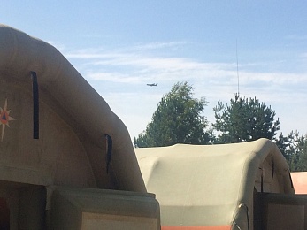 Фоторепортаж: лагерь пожарных в зоне ЧС — Деулино Рязанского района