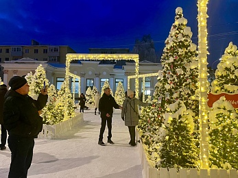 Снег и гирлянды превратили Рязань в новогоднюю открытку