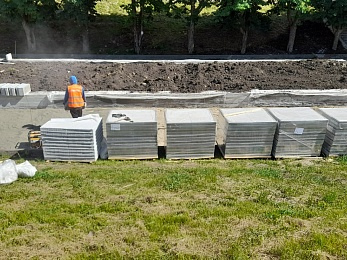 На рязанском Лыбедском бульваре продолжаются работы по благоустройству