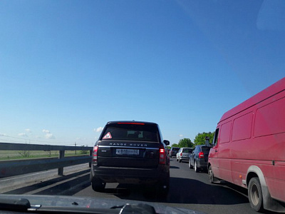 На Солотчинском шоссе образовалась пробка в почти четыре километра 