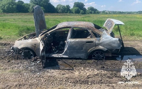 В Рязанской области вспыхнула легковушка