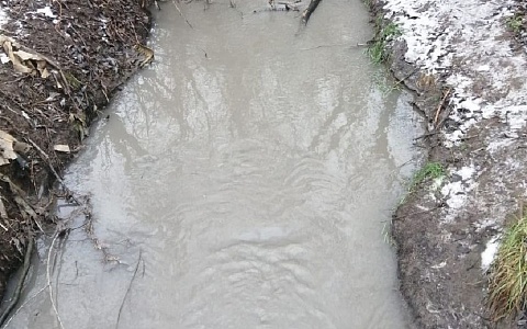 Ручей Быстрец стал серым