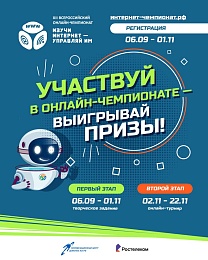 Стартовала регистрация на XII Всероссийский онлайн-чемпионат «Изучи интернет — управляй им!»