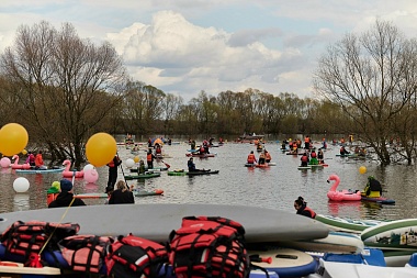 Русские красавицы и розовые фламинго: фото сап-фестиваля "Рязанское море"