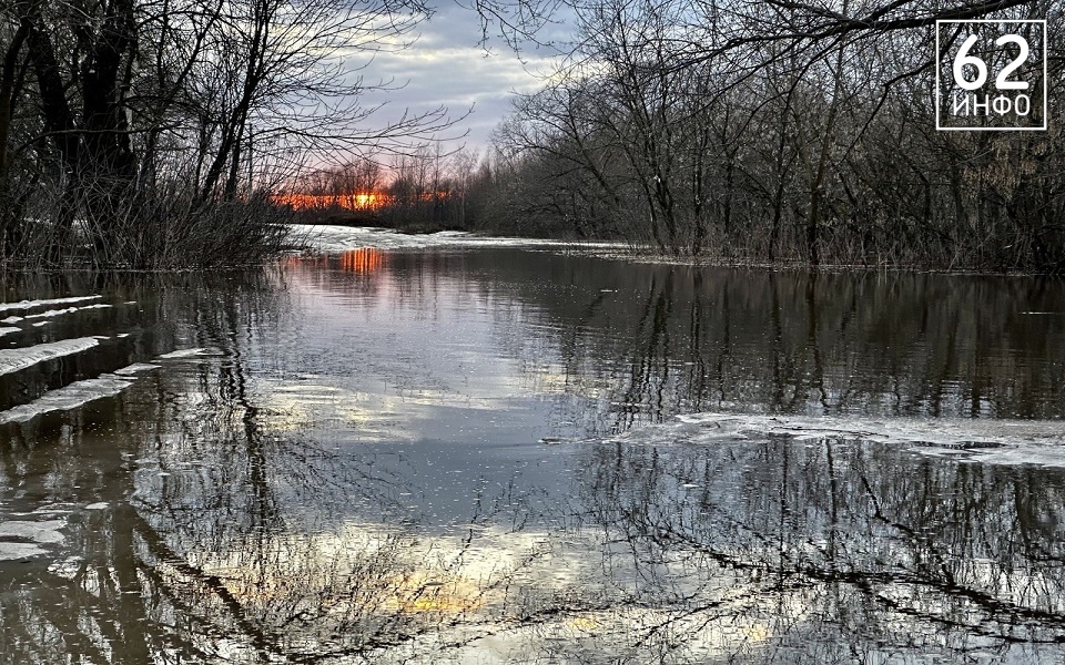 Ореховое озеро под Рязанью вышло из берегов из-за паводка - 62ИНФО