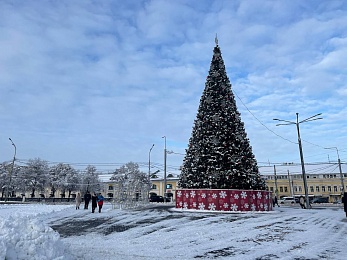 Снег и гирлянды превратили Рязань в новогоднюю открытку
