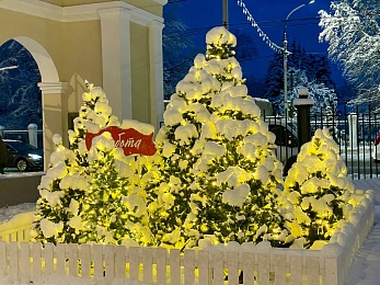 Снег и гирлянды превратили Рязань в новогоднюю открытку