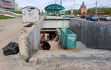 Ремонт подземного перехода на Московском шоссе ведется по графику