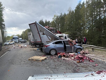 Под Клепиками погиб водитель "Камаза" и пострадали четверо из-за массового ДТП