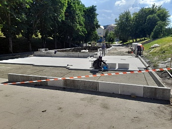 На рязанском Лыбедском бульваре продолжаются работы по благоустройству