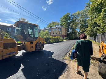 Рязанцам показали ход ремонта дороги на улице Предзаводской