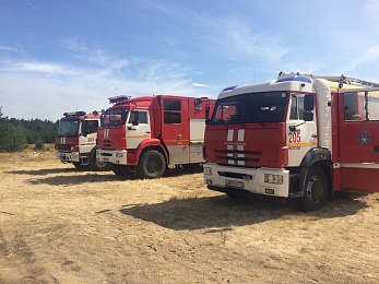 Фоторепортаж: лагерь пожарных в зоне ЧС — Деулино Рязанского района