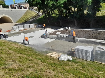 На рязанском Лыбедском бульваре продолжаются работы по благоустройству