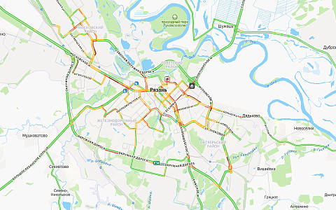 Снова 9 баллов: Рязань утром 28 января встала в пробках из-за снега и ДТП