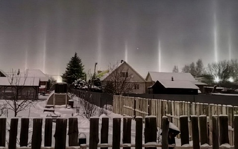 В Рязанской области снова сфотографировали световые столбы