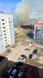 Огонь с полей пришел на окраины Сасова